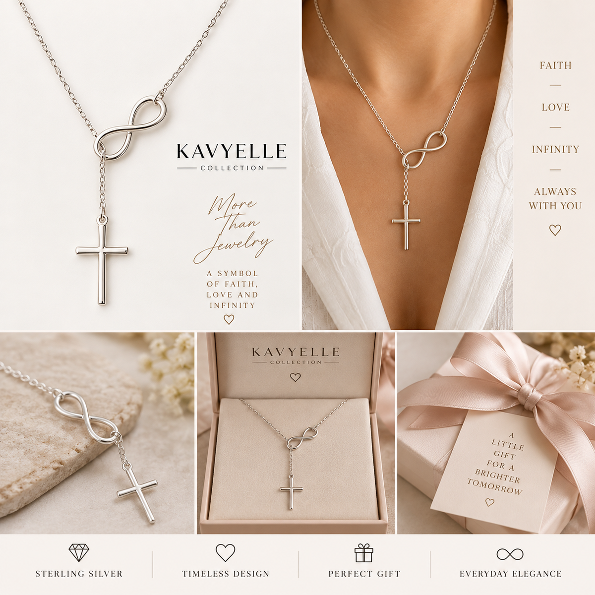 Infinity Cross Necklace- Sterling Silver